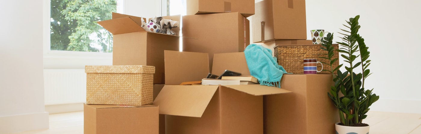 Moving boxes and household items